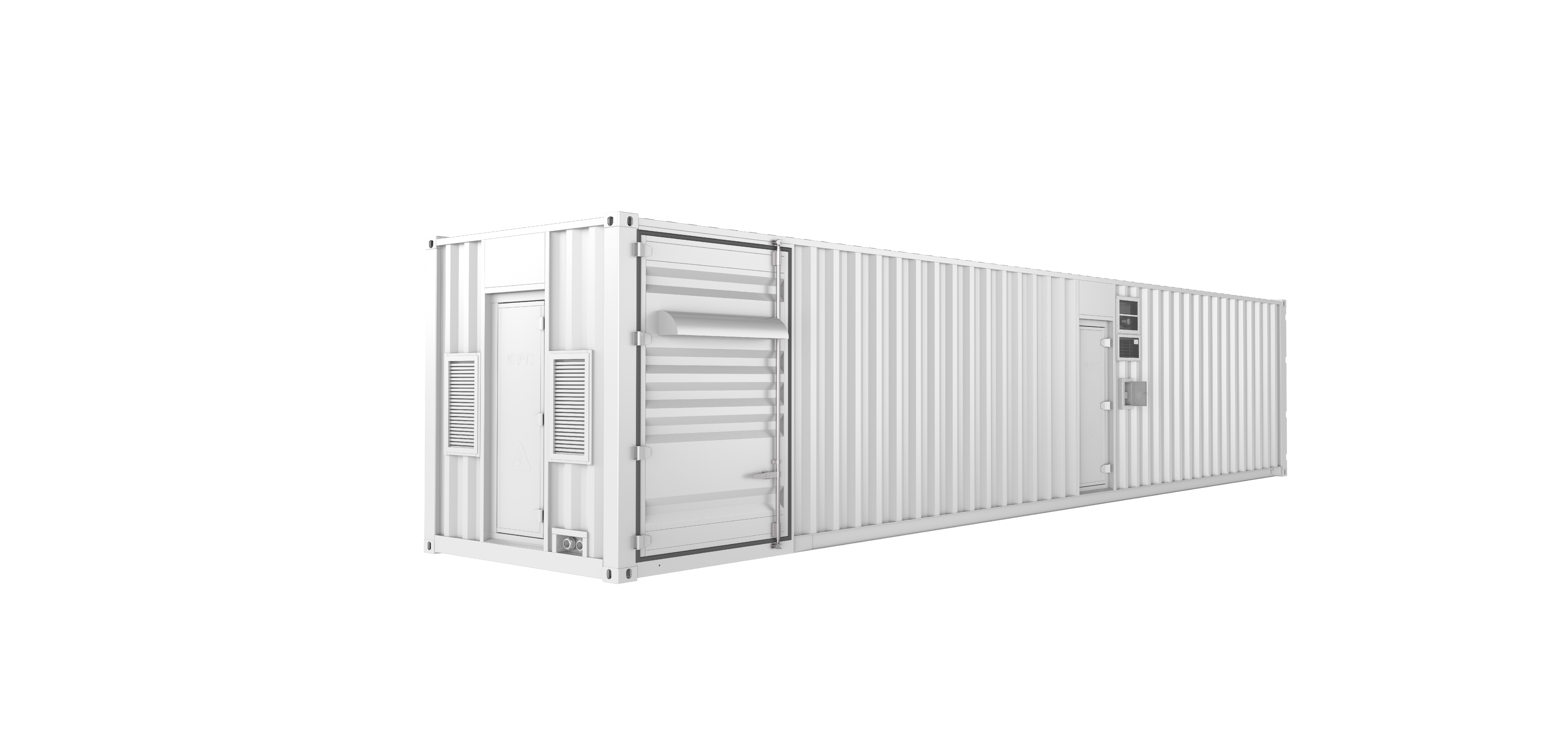 5MWh固态系统柜组装现场图,多个大型柜体并排安装,专业施工人员操作,现代化厂房环境